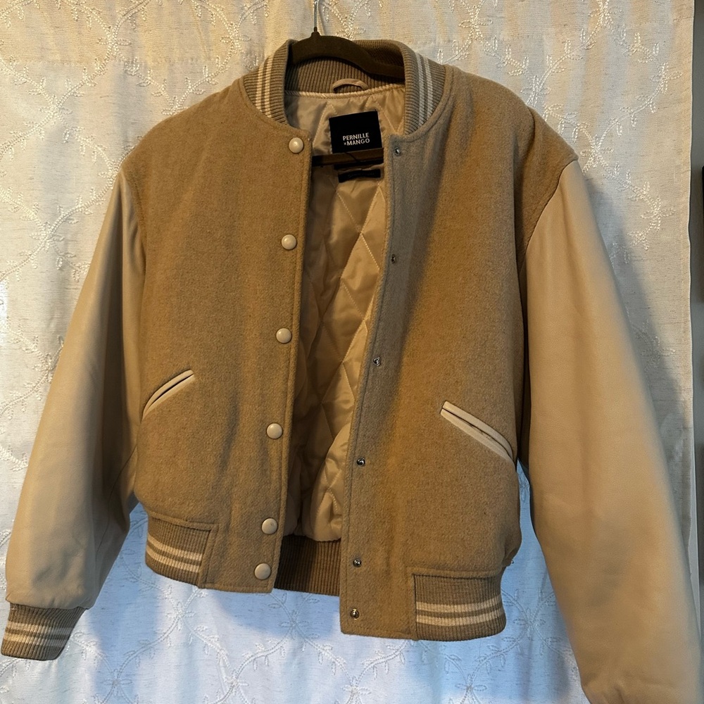 Mango Wool Leather Varsity Jacket - image 2